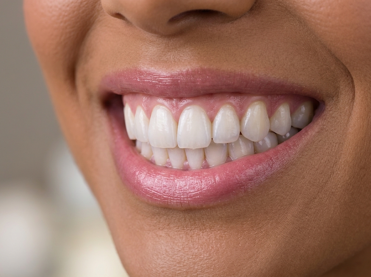 Sorriso após tratamento com lentes em resina