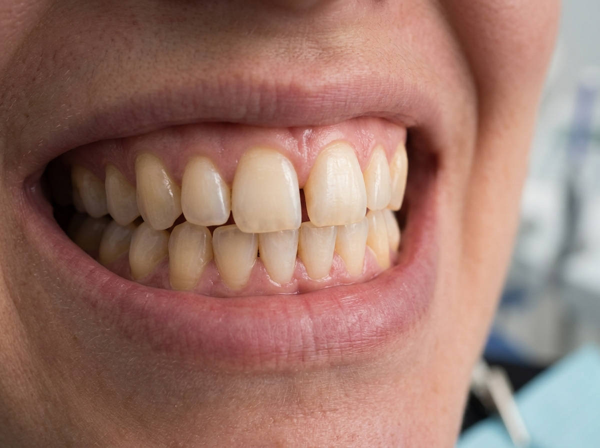 Sorriso antes do tratamento odontológico